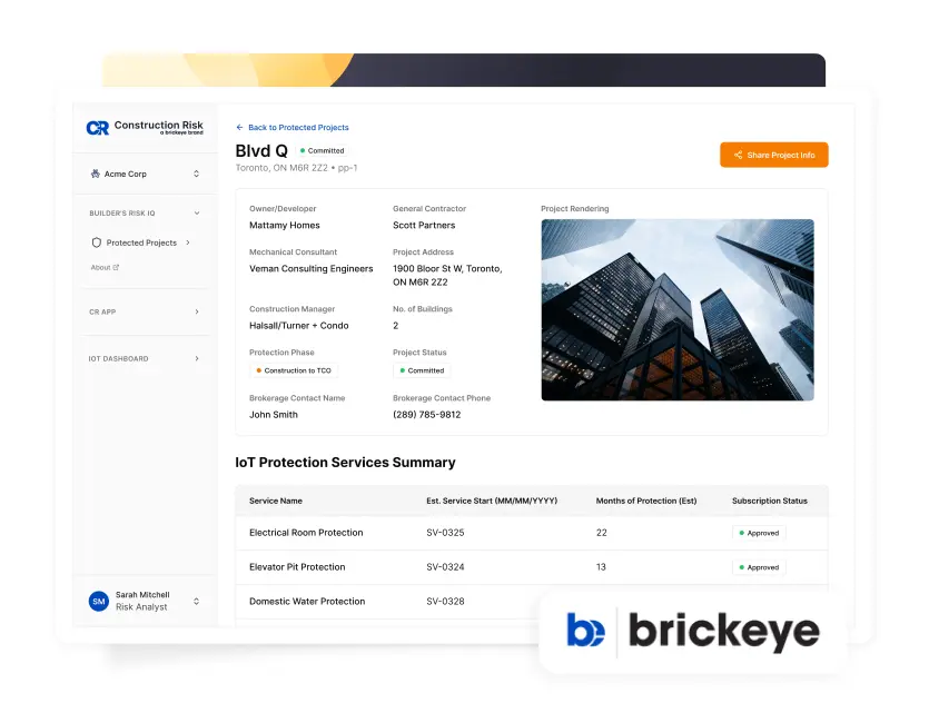Brickeye: Builder’s Risk IQ. Construction Management