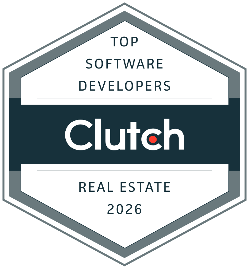 Clutch badge recognizing top software developers in real estate for 2026, highlighting innovation and expertise.